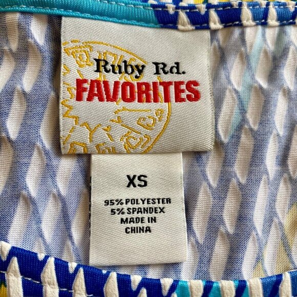 Ruby Rd. Favorites Colorful Textured Short Sleeve Top Women's XS NEW - Picture 8 of 9